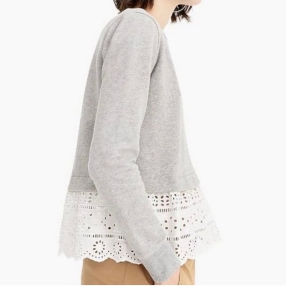 J.Crew eyelet hem sweatshirt Size S